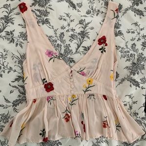 Pink babydoll floral top